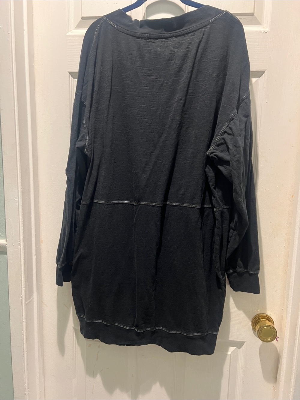 NATURAL LIFE Black Crewneck Long Tee/Dress with Printed Care Label - Picture 6 of 8